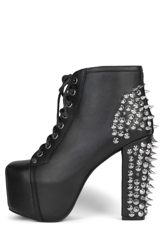 Jeffrey Campbell SPIKE Platform Bootie - Black Silver
