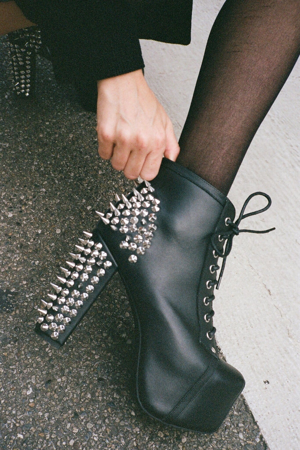 Jeffrey Campbell SPIKE Platform Bootie - Black Silver
