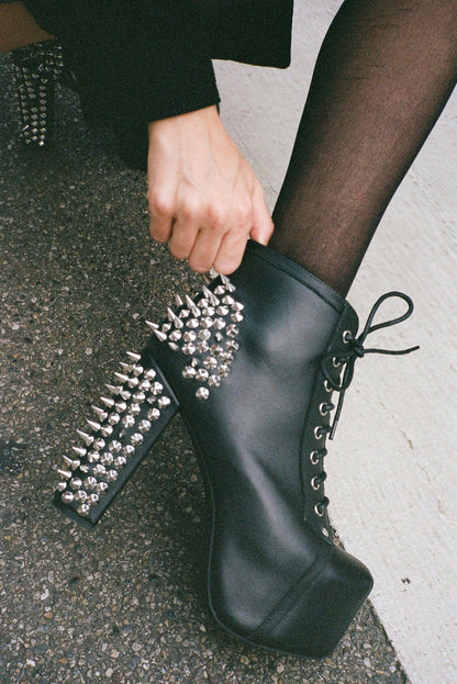 Jeffrey Campbell SPIKE Platform Bootie - Black Silver