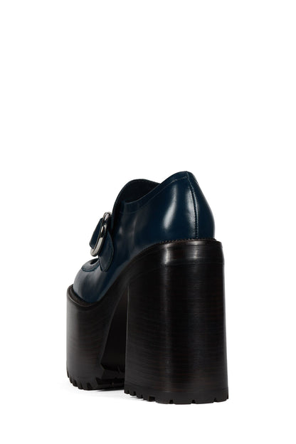 Jeffrey Campbell OFFSET Heeled Loafer - Blue Oiled