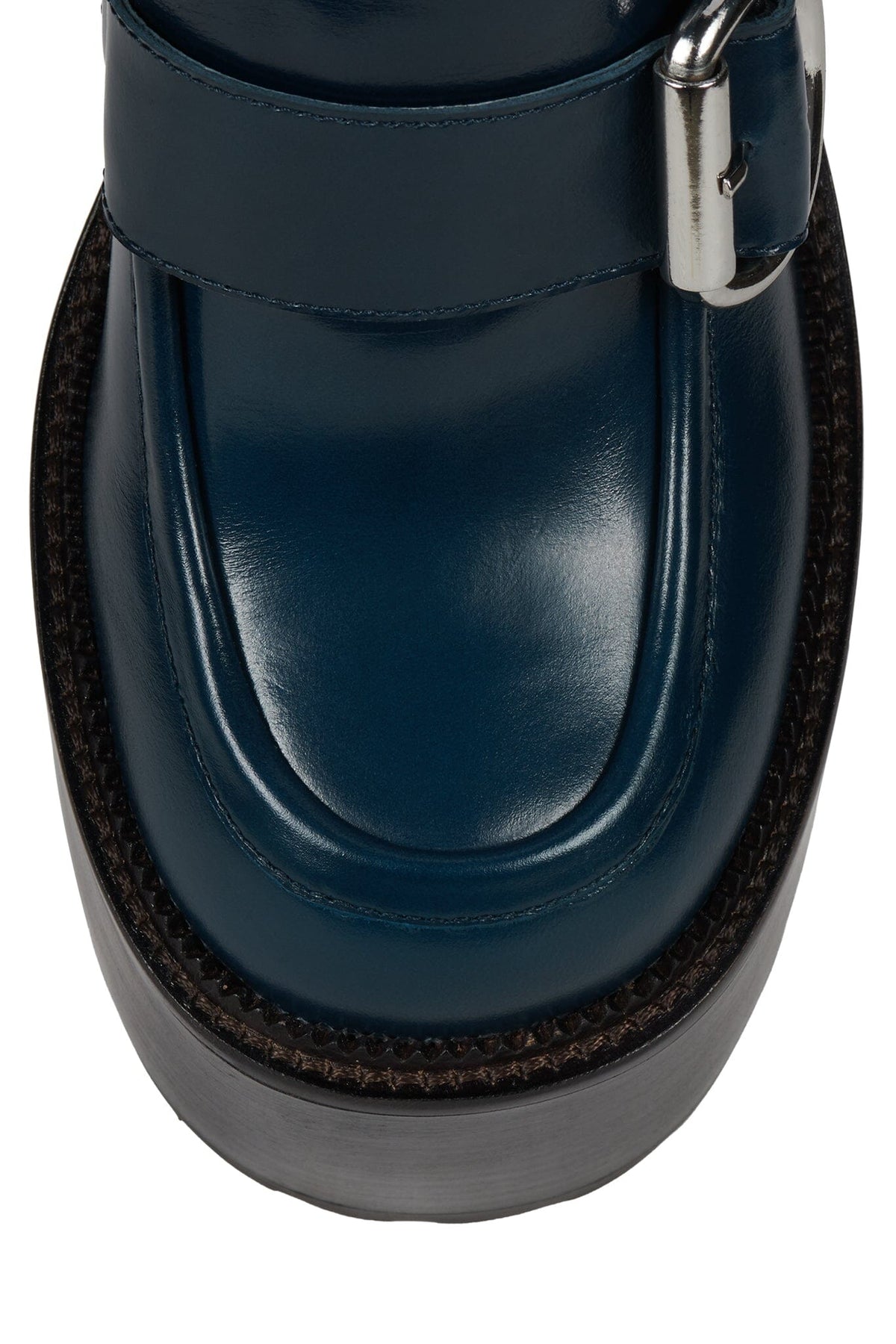 Jeffrey Campbell OFFSET Heeled Loafer - Blue Oiled