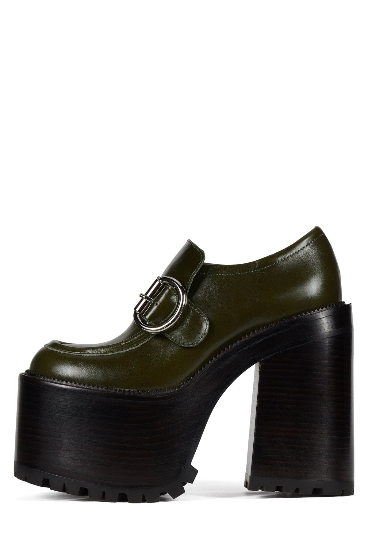 Jeffrey Campbell OFFSET Heeled Loafer - Blue Oiled