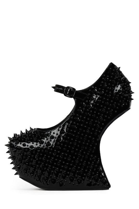 Jeffrey Campbell PRICKLY Platform Pump - Black Patent Black