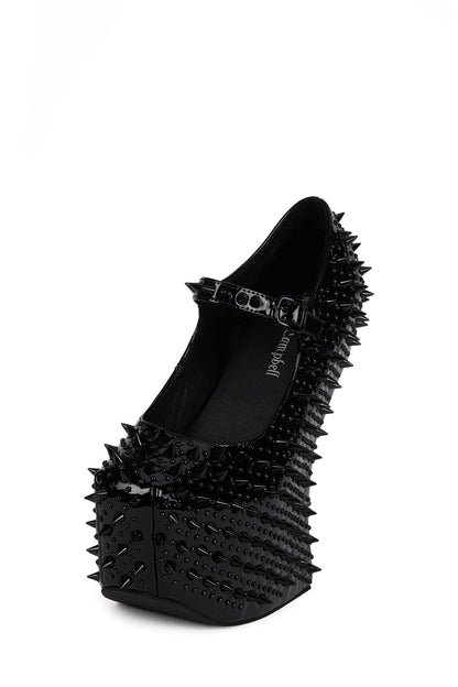 Jeffrey Campbell PRICKLY Platform Pump - Black Patent Black