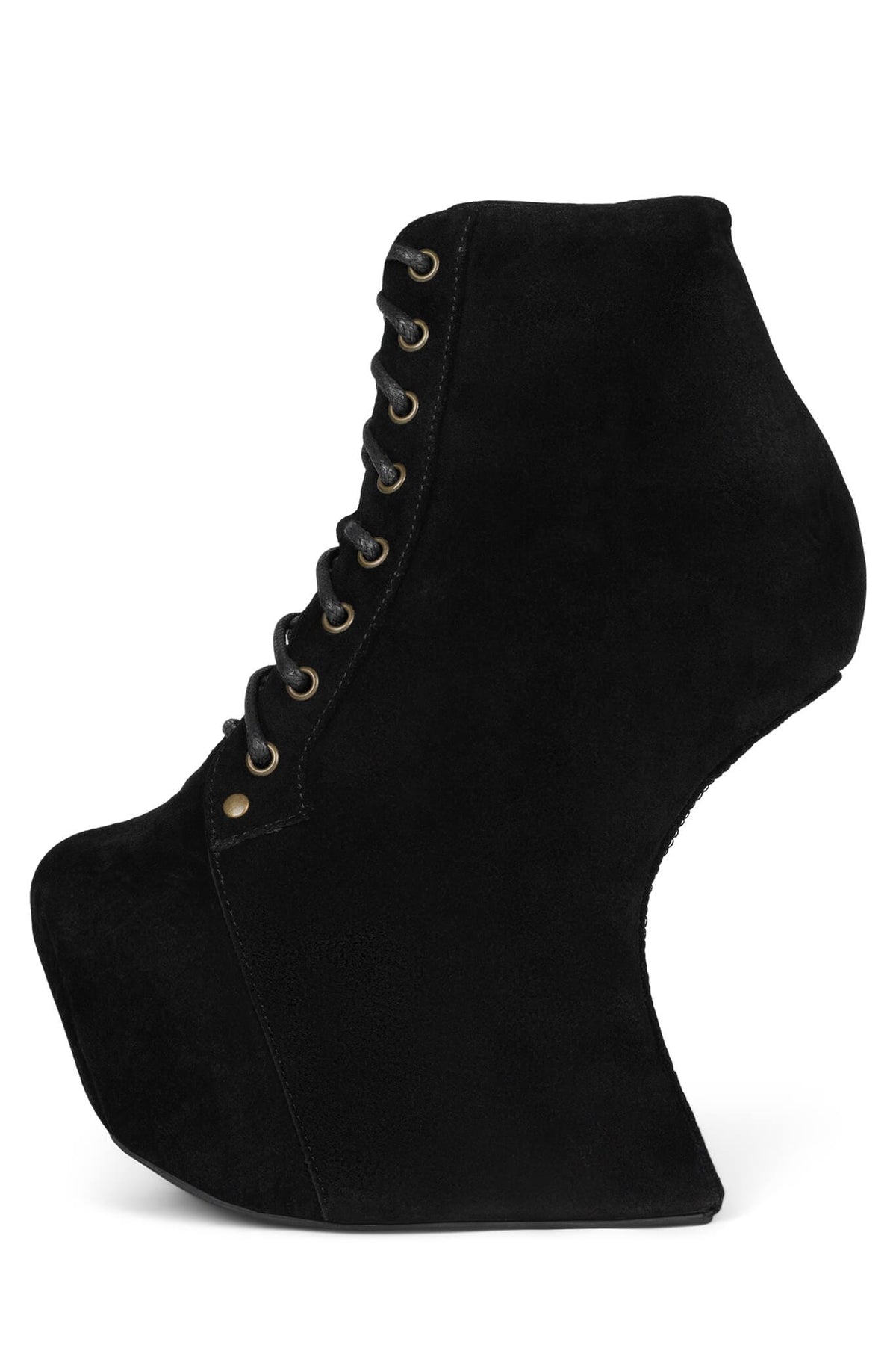 Jeffrey Campbell NIGHTLITA Wedge Platform Boot - Black Suede