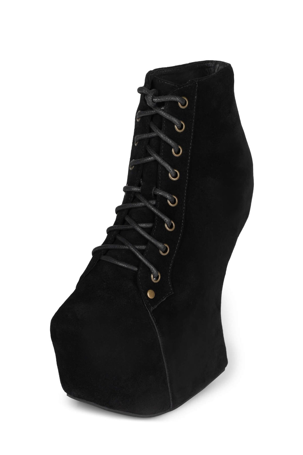Jeffrey Campbell NIGHTLITA Wedge Platform Boot - Black Suede