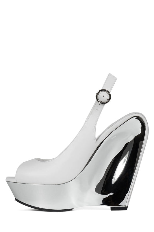 Jeffrey Campbell SPEED-SB Slingback Sandal - White Silver