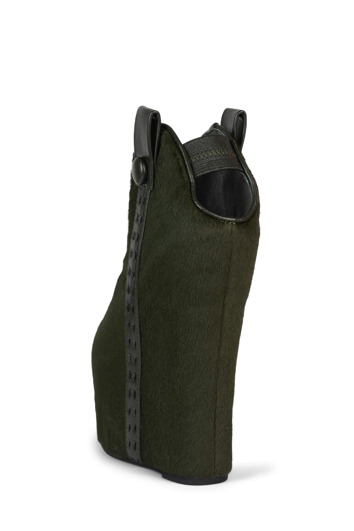Jeffrey Campbell KELSEY-FUR Platform Bootie - Olive