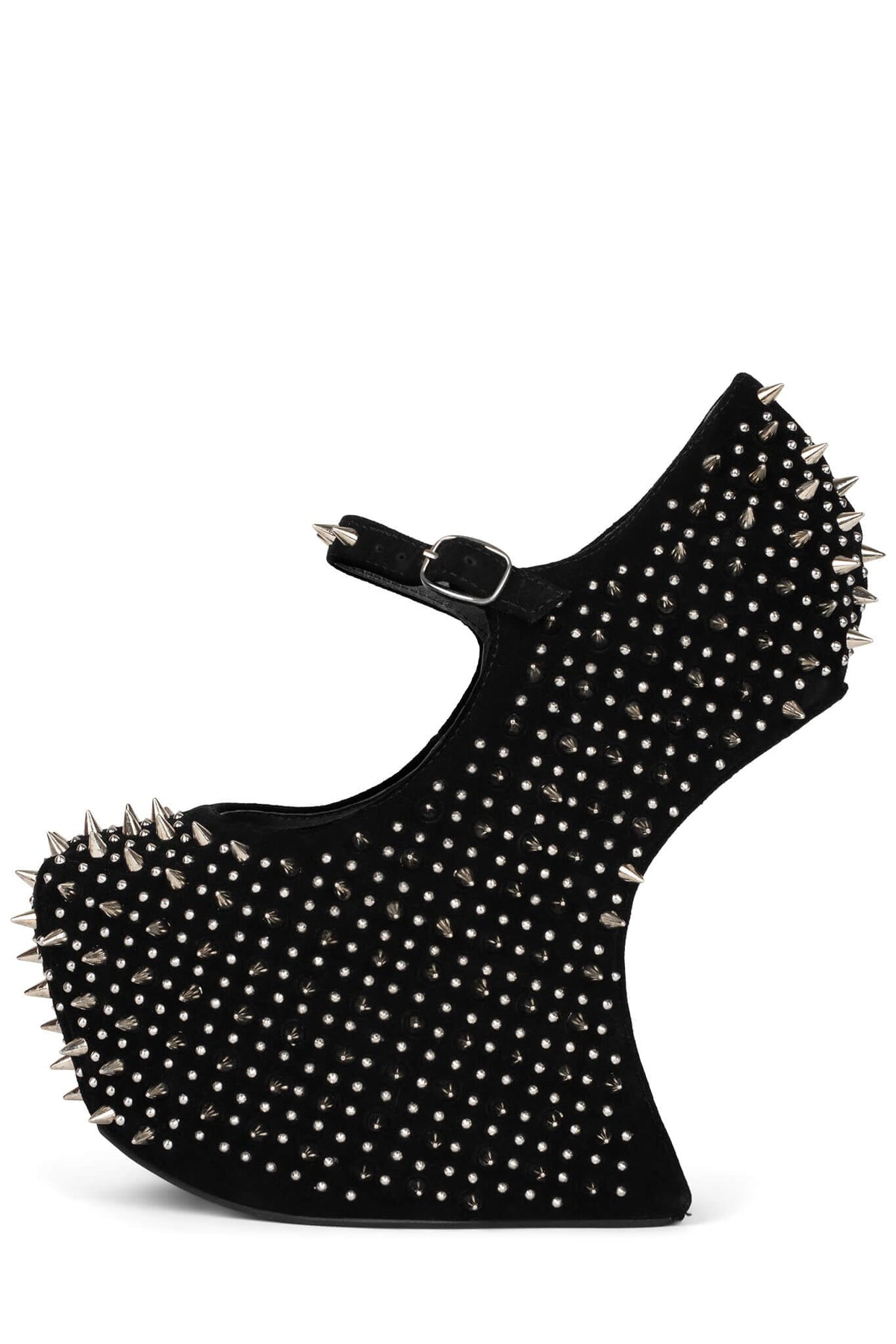 Jeffrey Campbell PRICKLY Platform Pump - Black Suede Silver