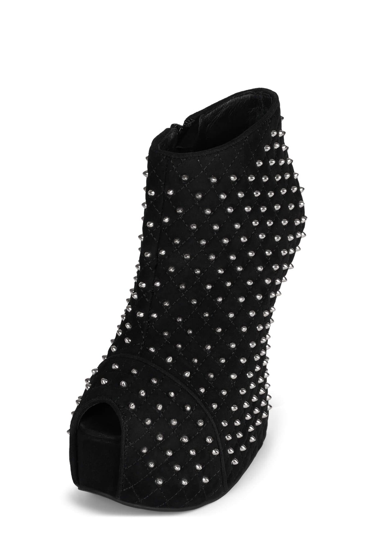 Jeffrey Campbell MIDNITE-Q Wedge Platforms - Black Suede Silver