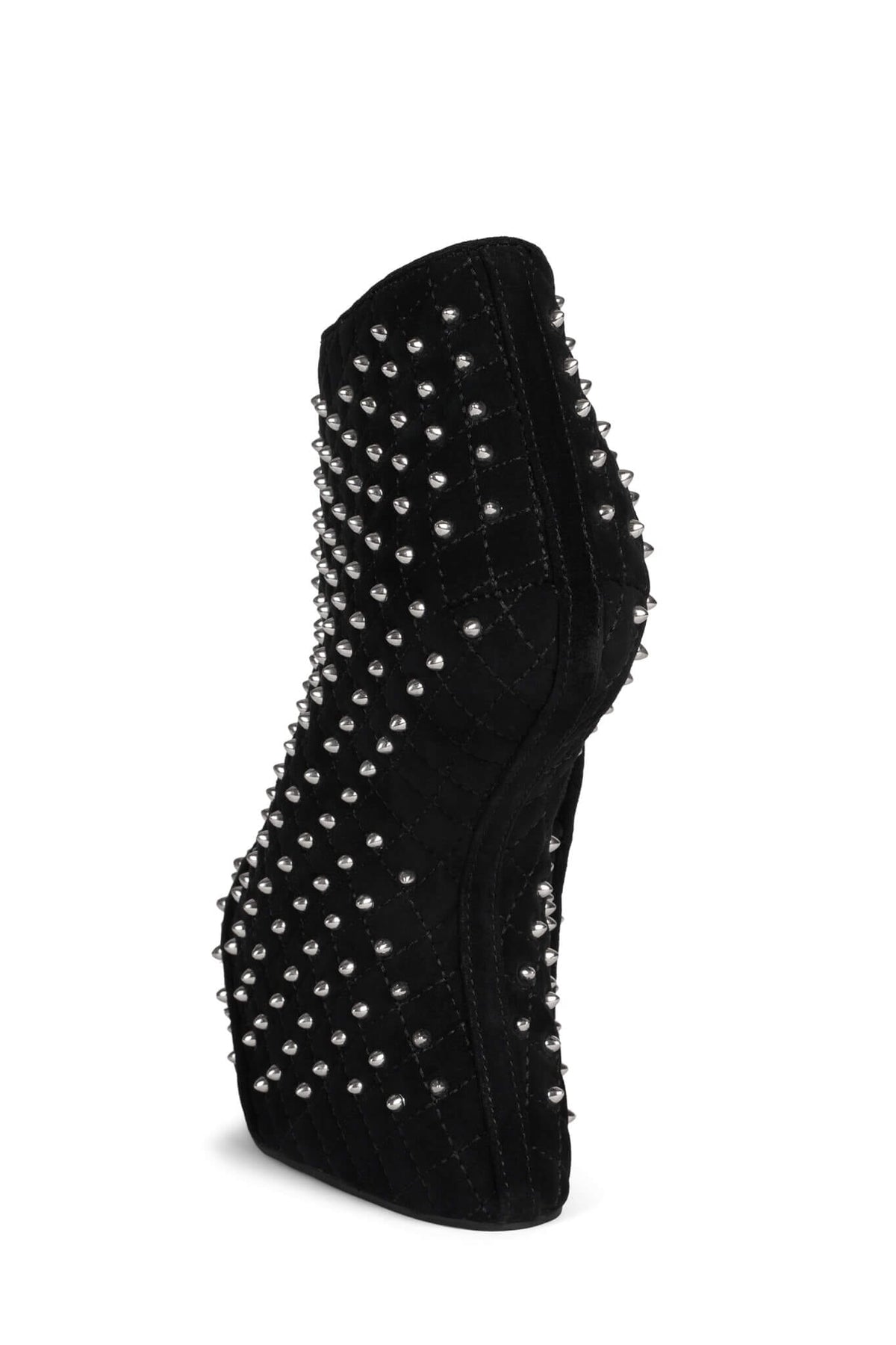 Jeffrey Campbell MIDNITE-Q Wedge Platforms - Black Suede Silver
