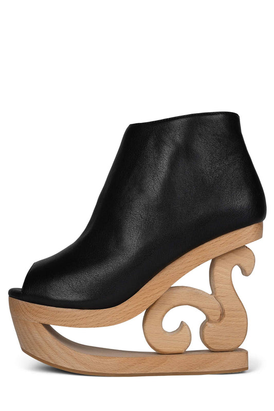 Jeffrey Campbell SKATE Wooden Wedge Platforms - Black