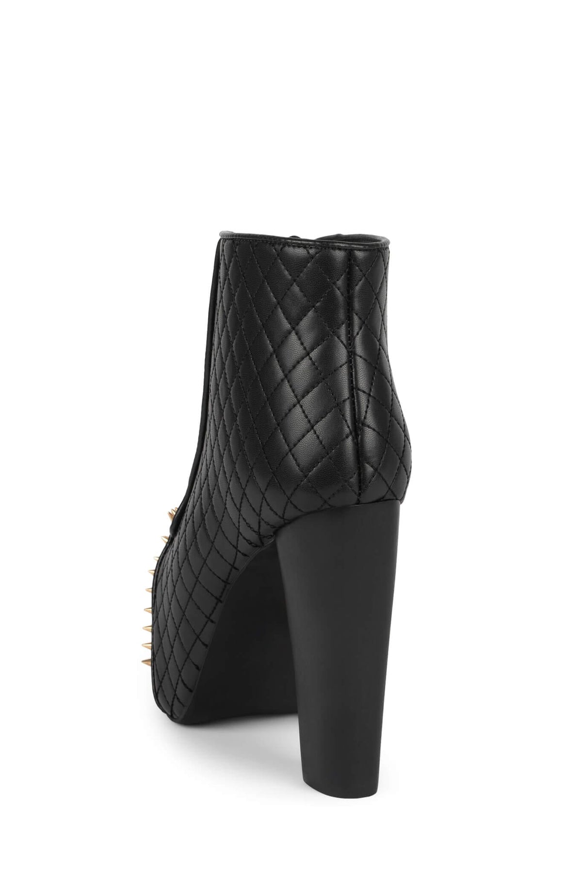 Jeffrey Campbell LITA-CROWN Platform Heeled Bootie - Black Quilted Gold