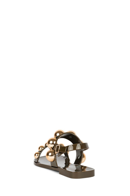 Jeffrey Campbell GUM-DROP Flat Sandals - Khaki Gold