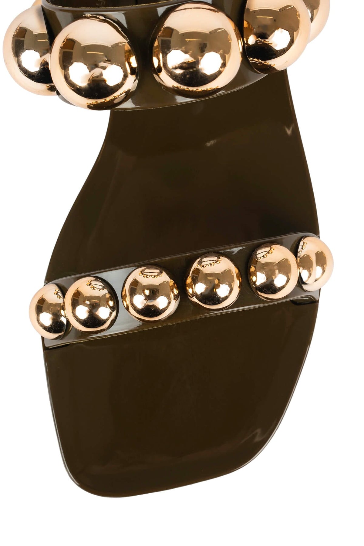 Jeffrey Campbell GUM-DROP Flat Sandals - Khaki Gold