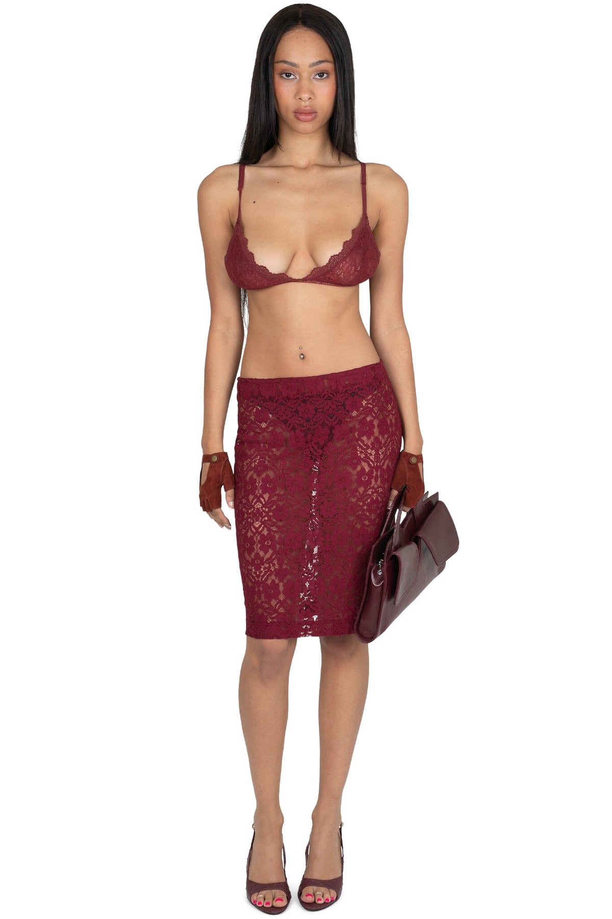 Jeffrey Campbell AMALIE-LC SKIRT - Wine