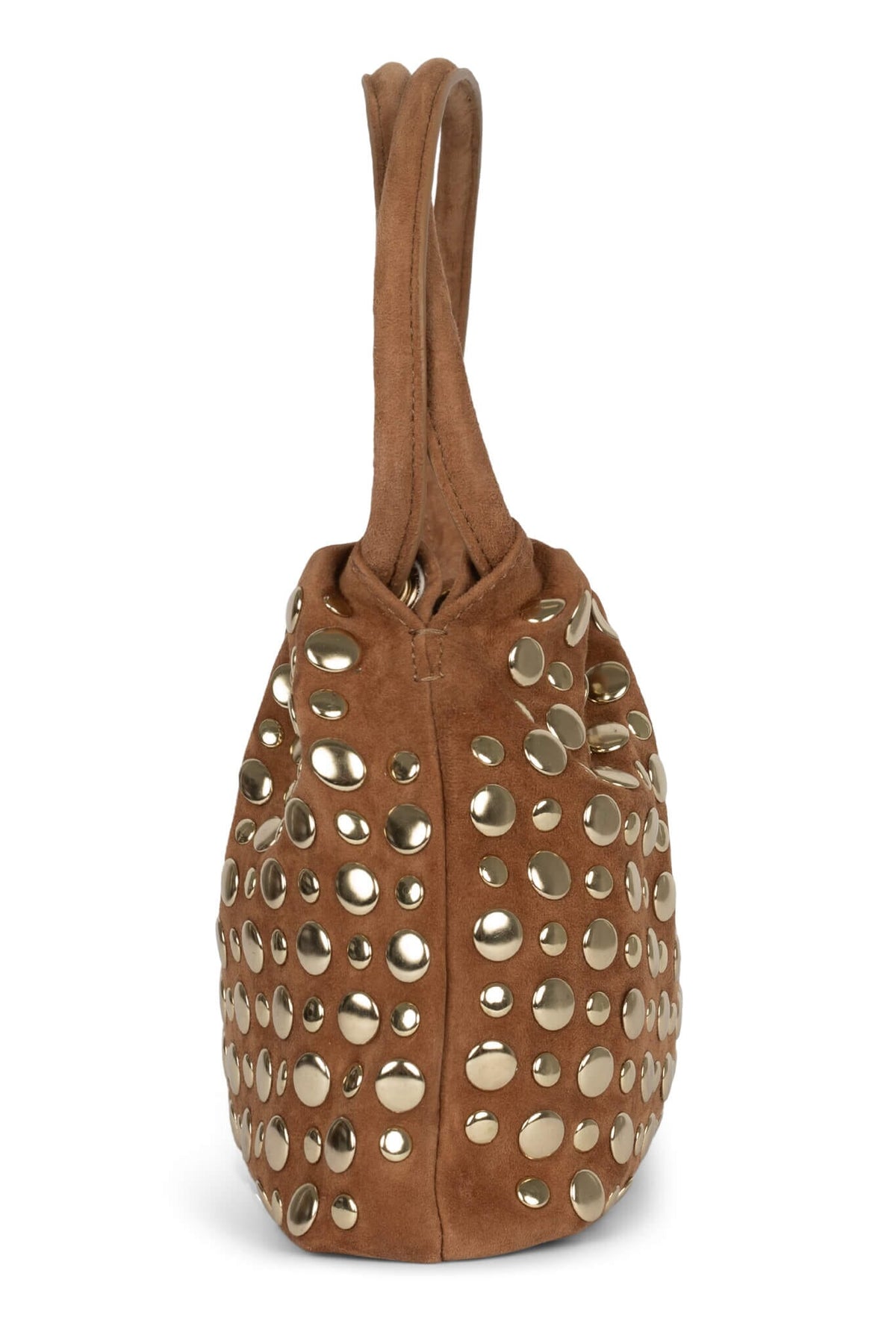 Jeffrey Campbell LIL-BRAT Bucket Bag - Tan Suede Gold