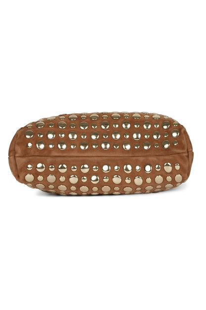 Jeffrey Campbell LIL-BRAT Bucket Bag - Tan Suede Gold