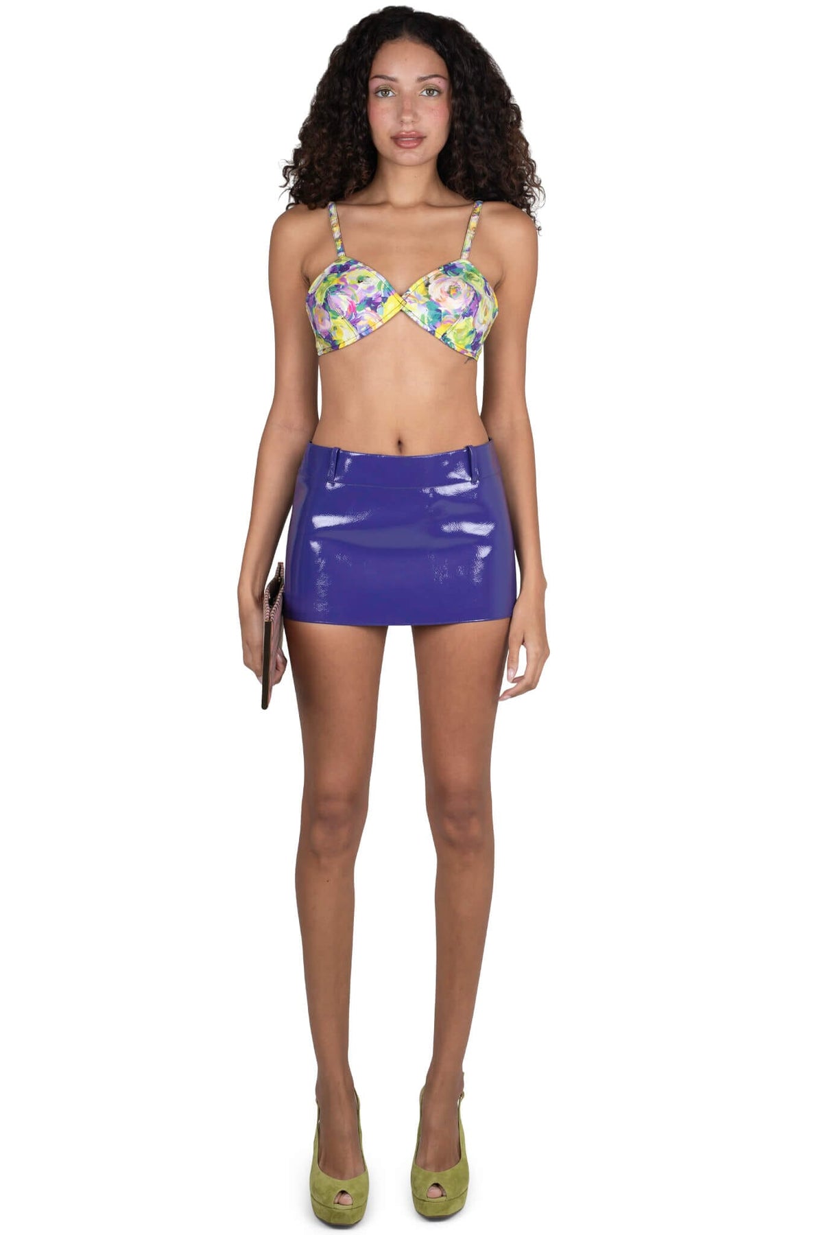 Jeffrey Campbell VYPER SKIRT Mini Skirt - Purple Crinkle Patent