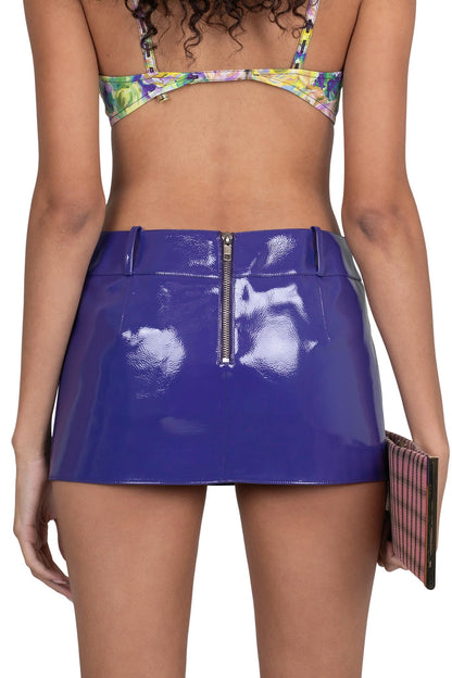 Jeffrey Campbell VYPER SKIRT Mini Skirt - Purple Crinkle Patent