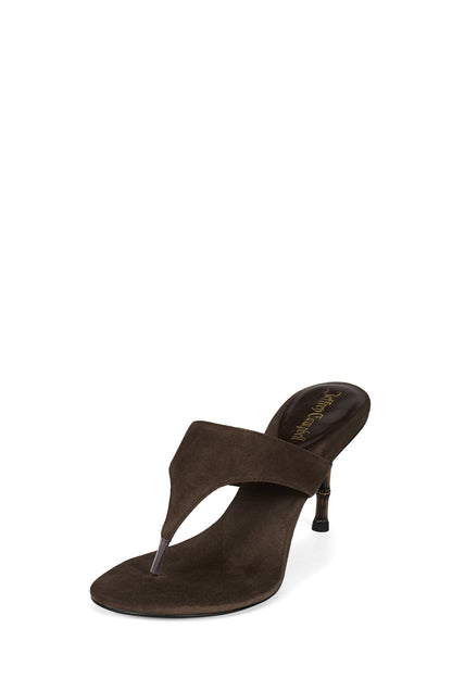 Jeffrey Campbell MARILLA Heeled Thong Sandal - Coffee Suede