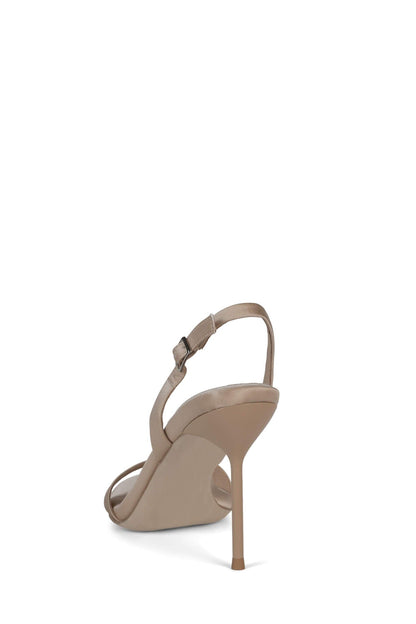 Jeffrey Campbell GO-GETTER Heeled Sandals - Champagne Satin