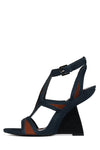 Navy Suede Orange