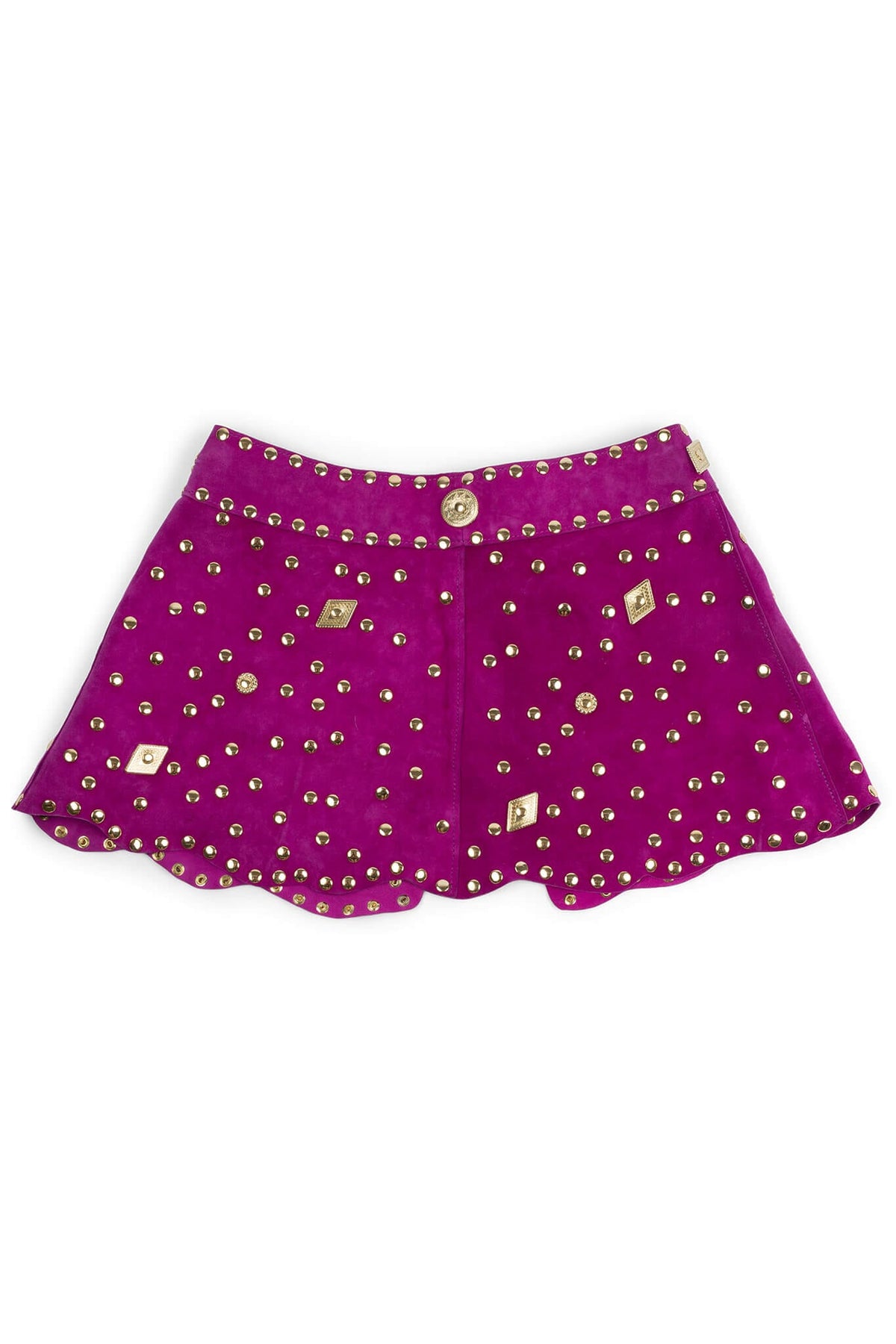 Jeffrey Campbell MARQUEE Mini Skirt - Fuchsia Suede Gold