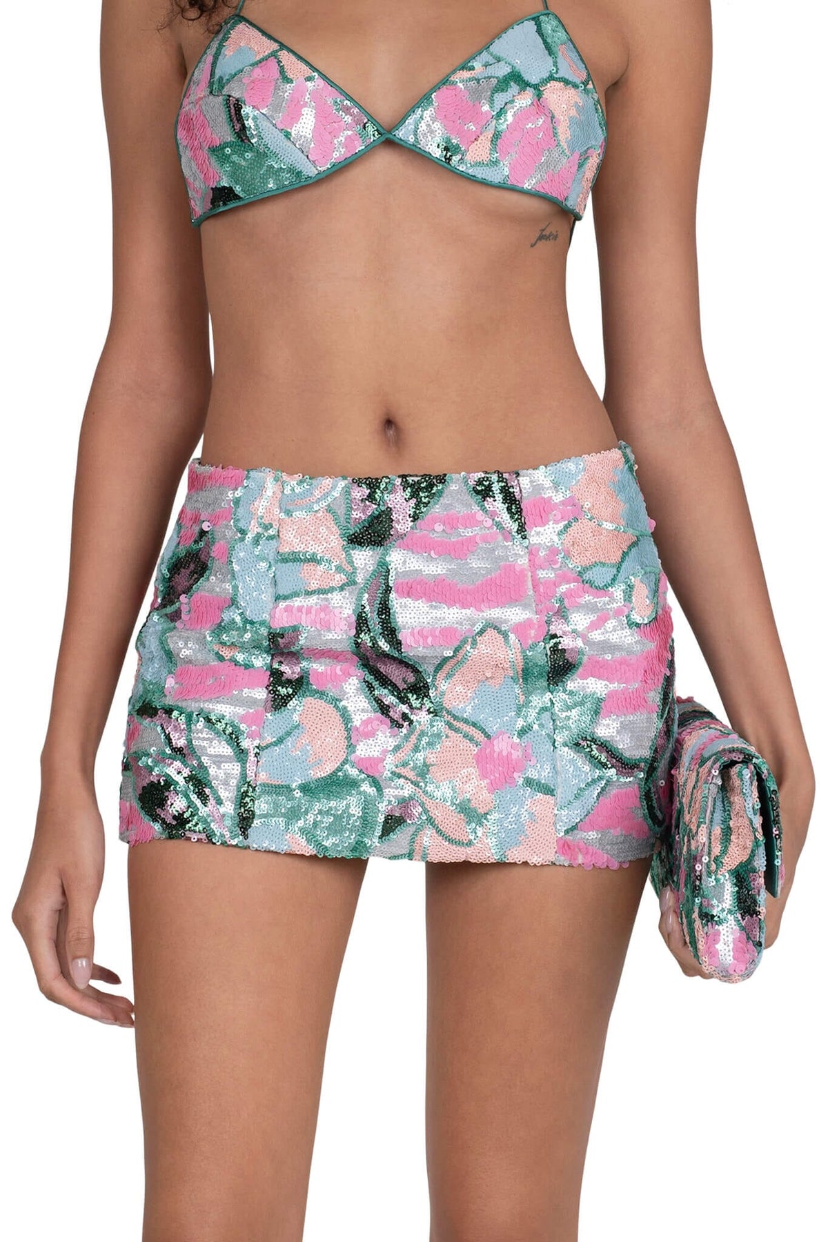 Jeffrey Campbell MAISY-SEQ SKIRT - Teal Multi