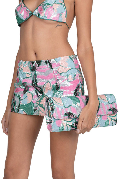 Jeffrey Campbell MAISY-SEQ SKIRT - Teal Multi