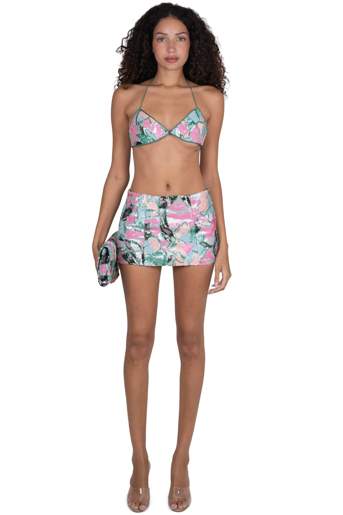 Jeffrey Campbell MAISY-SEQ SKIRT - Teal Multi