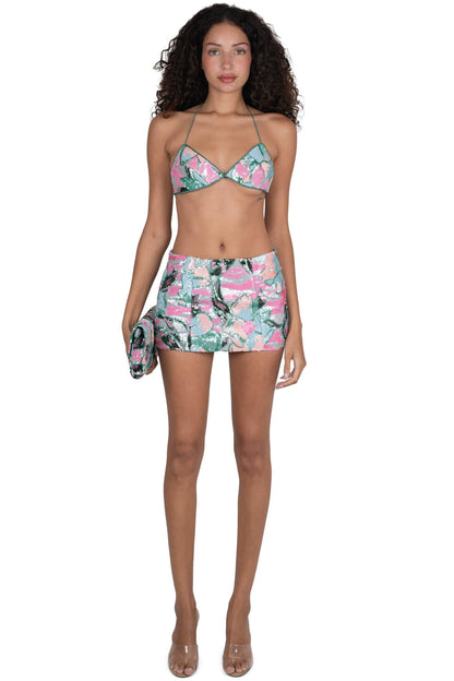 Jeffrey Campbell MAISY-SEQ SKIRT - Teal Multi
