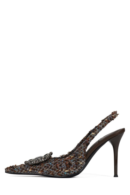 Jeffrey Campbell REGARDS Slingback Pump - Grey Multi Tweed