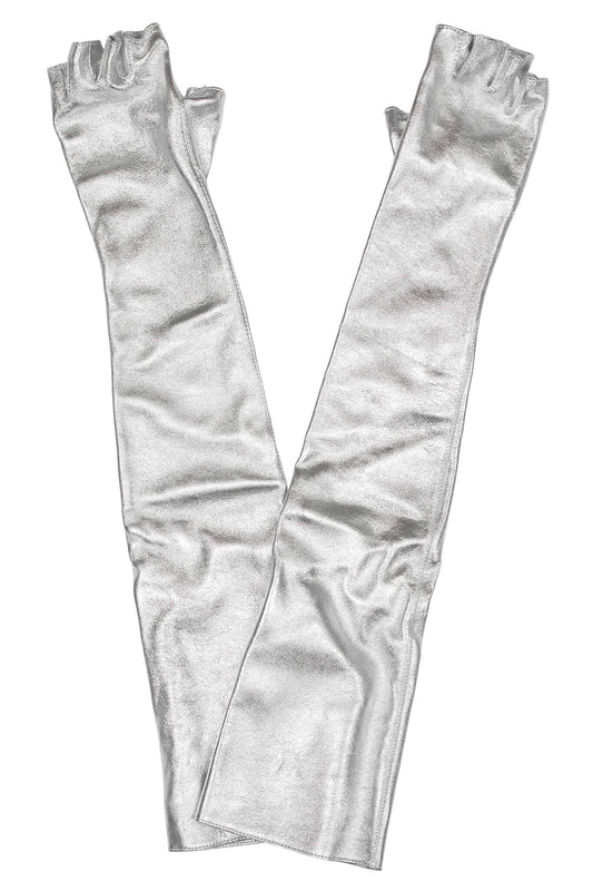 Jeffrey Campbell KRAFTIG GLOVES Leather Gloves - Silver