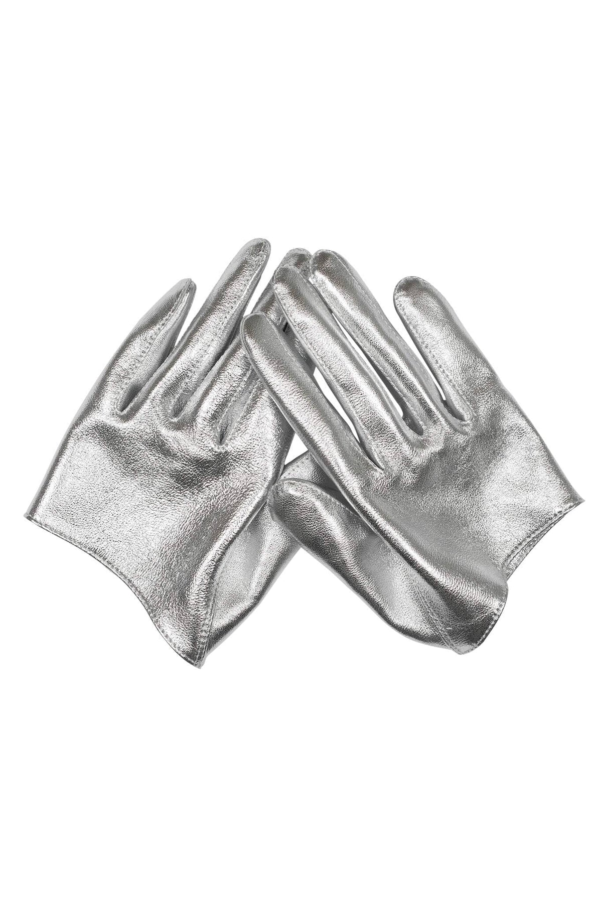 Jeffrey Campbell PIT-CREW Leather Gloves - Silver