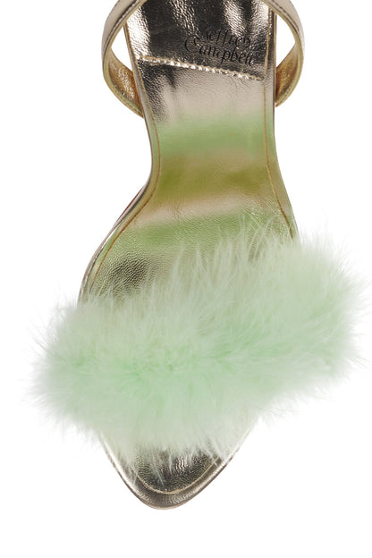 Jeffrey Campbell THE-FRUG Slingback Sandal - Light Gold Green Combo