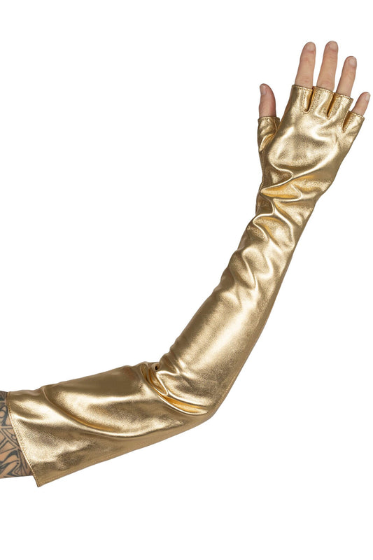 Jeffrey Campbell KRAFTIG GLOVES Leather Gloves - Gold Metallic