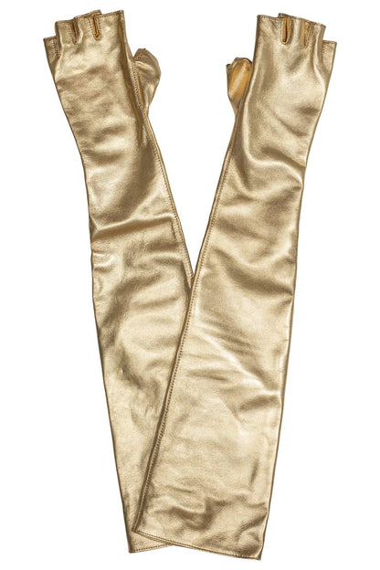 Jeffrey Campbell KRAFTIG GLOVES Leather Gloves - Gold Metallic