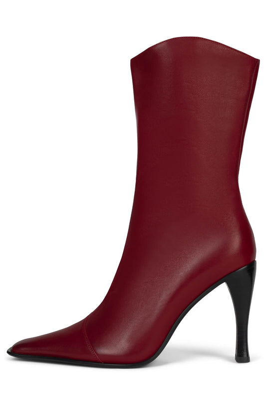 Jeffrey Campbell BE-BOLD Mid-Calf Boot - Red Distressed