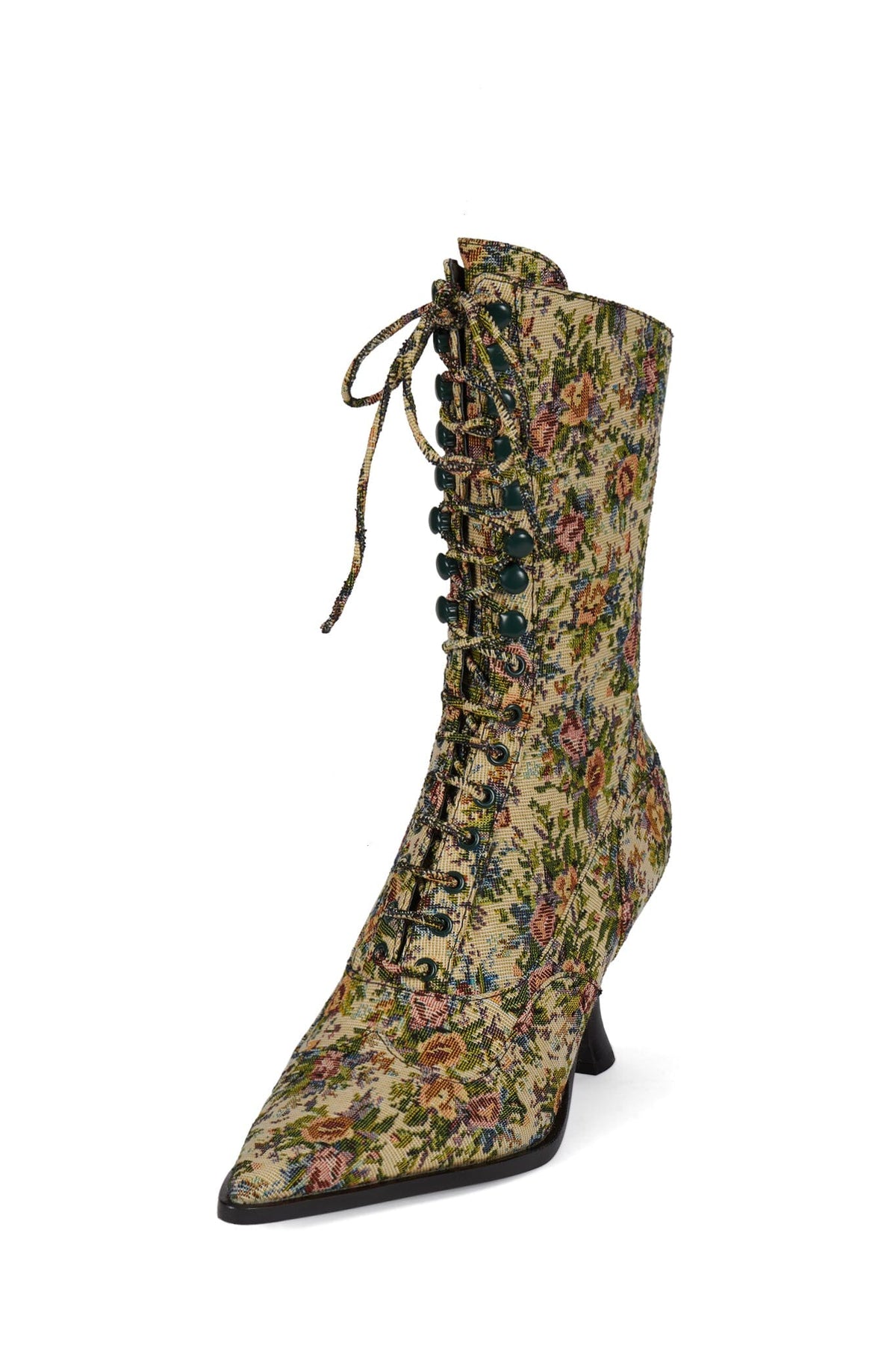 Jeffrey Campbell MAYSVILLE Heeled Boot - Beige Floral Tapestry