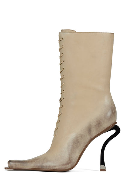 Jeffrey Campbell REMBRANDT Heeled Boot - Beige Ruboff