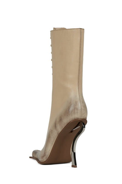 Jeffrey Campbell REMBRANDT Heeled Boot - Beige Ruboff