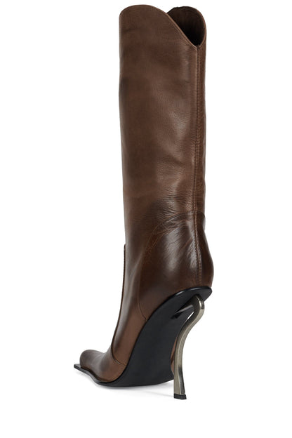 Jeffrey Campbell DULCIMER Heeled Boot - Coffee Ruboff Pewter
