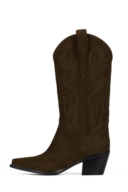 Jeffrey Campbell DAGGET Heeled Boot - Brown Suede