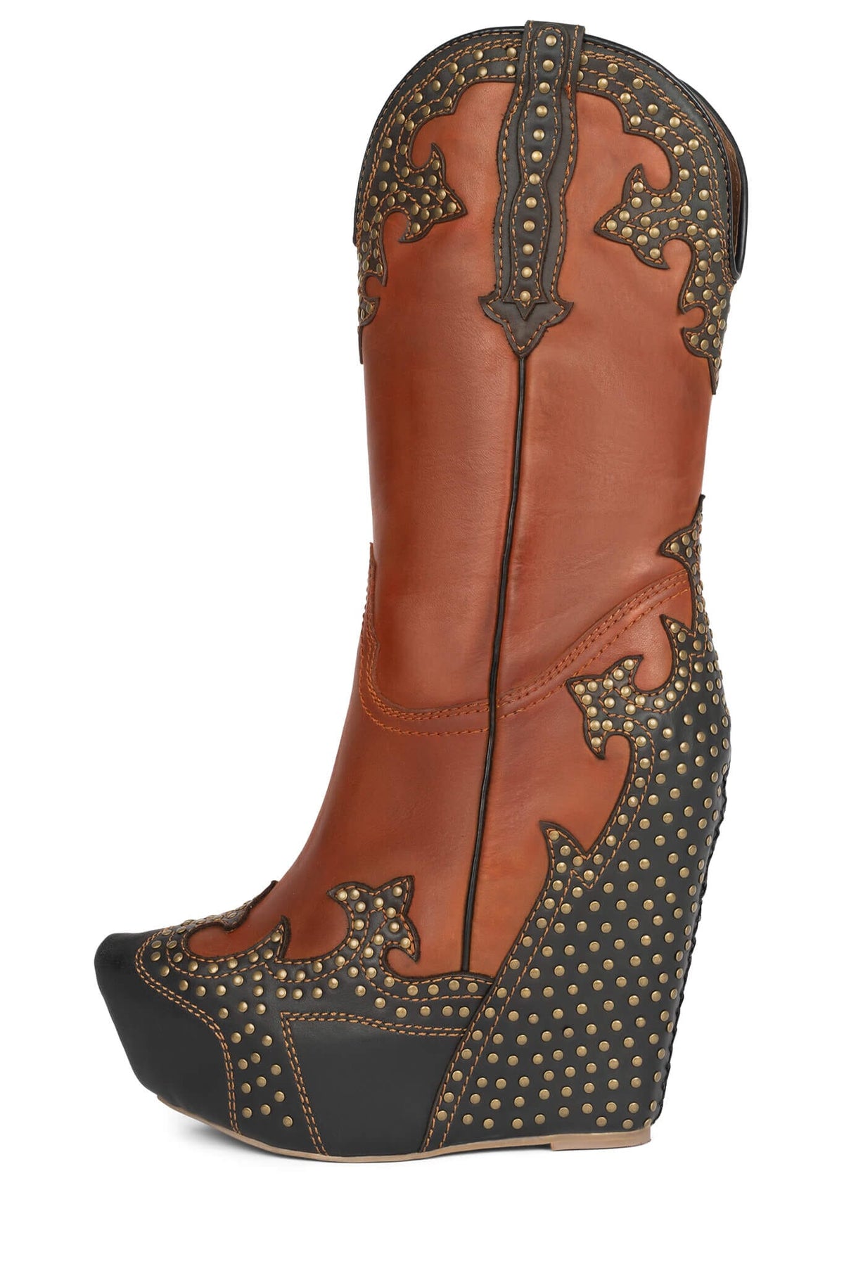 Jeffrey Campbell GIDDY-STUD Western Boot - Tan Black