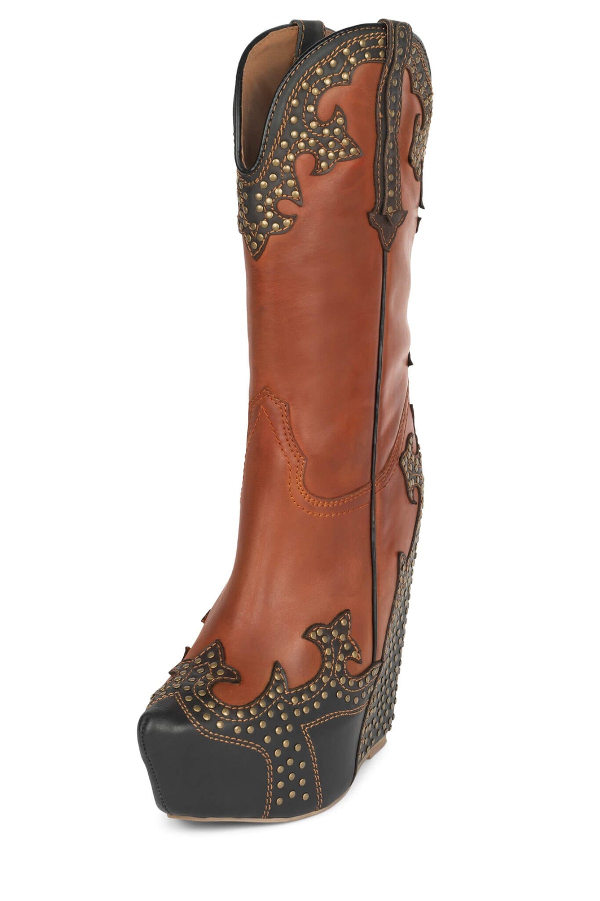 Jeffrey Campbell GIDDY-STUD Western Boot - Tan Black