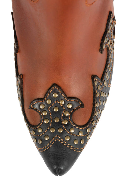 Jeffrey Campbell GIDDY-STUD Western Boot - Tan Black
