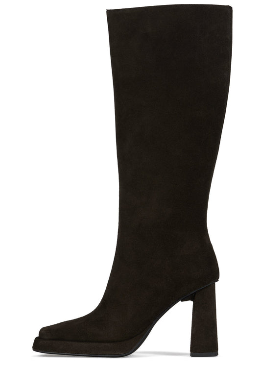 Jeffrey Campbell MAXIMAL-3 Platform Knee-High Boot - Brown Suede