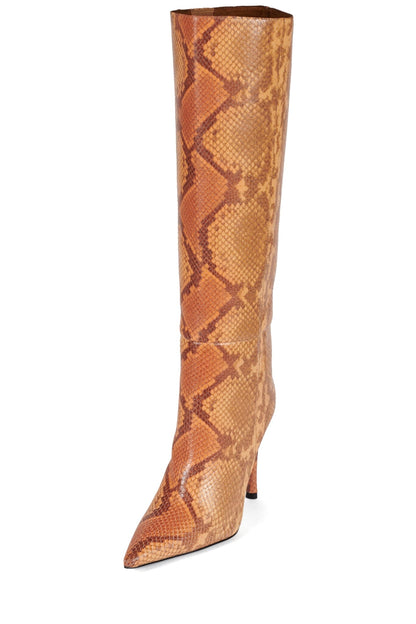Jeffrey Campbell TRILLA Knee-High Boots - Orange Python
