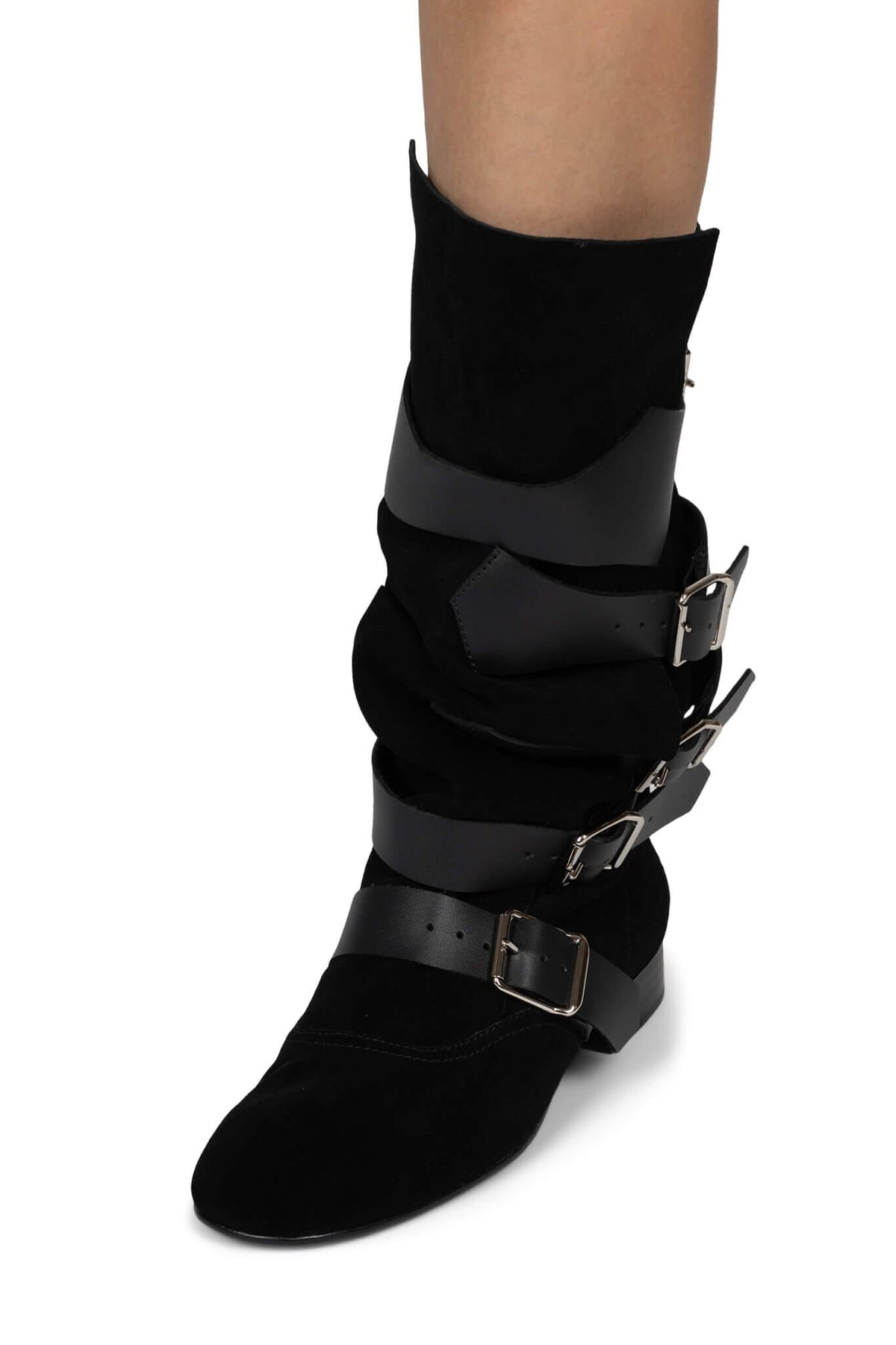Jeffrey Campbell FASTENED - Black Suede Black